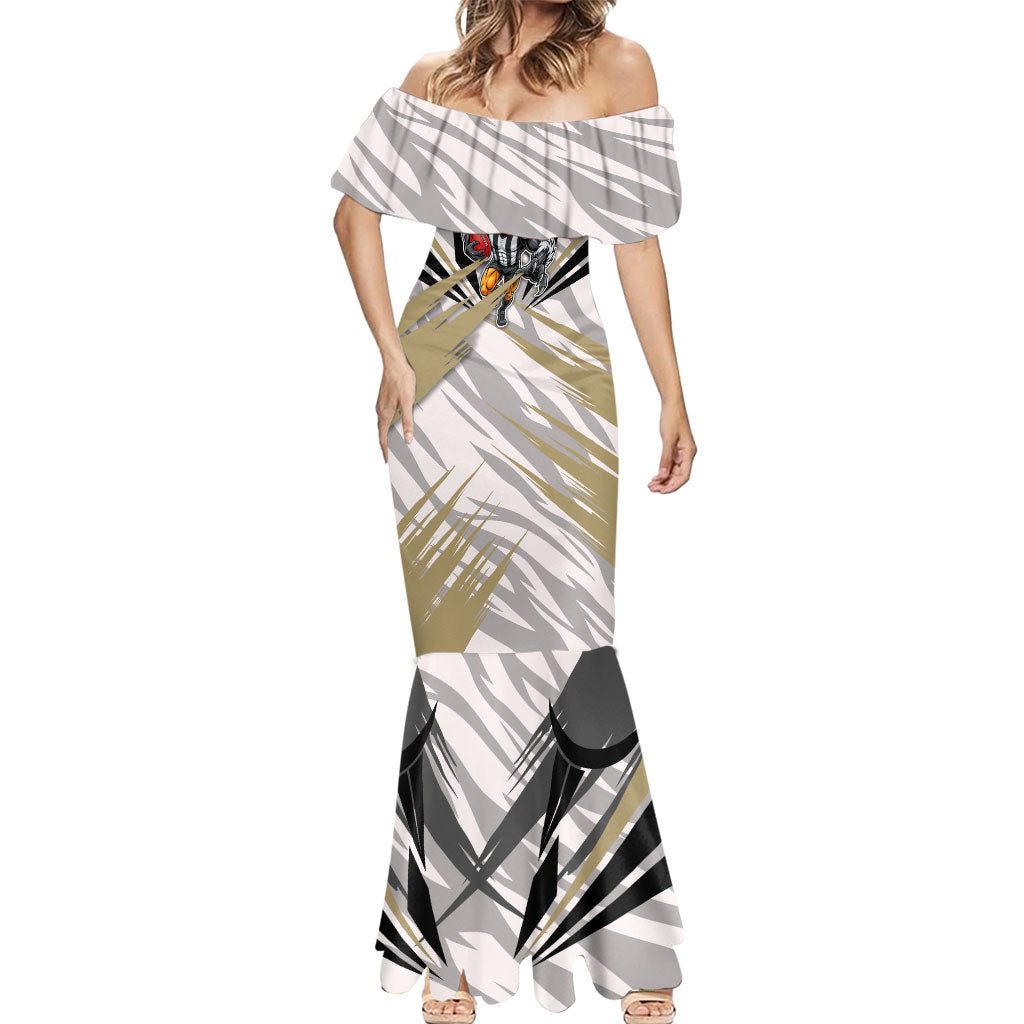 Collingwood Magpies Australian Football Mermaid Dress Powerful Muscle Mascot - Bold Team Colors