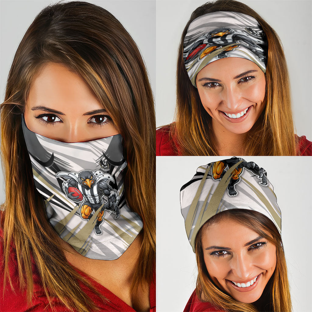 Collingwood Magpies Australian Football Neck Gaiter Powerful Muscle Mascot - Bold Team Colors