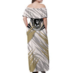 Collingwood Magpies Australian Football Off Shoulder Maxi Dress Powerful Muscle Mascot - Bold Team Colors