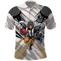 Collingwood Magpies Australian Football Polo Shirt Powerful Muscle Mascot - Bold Team Colors