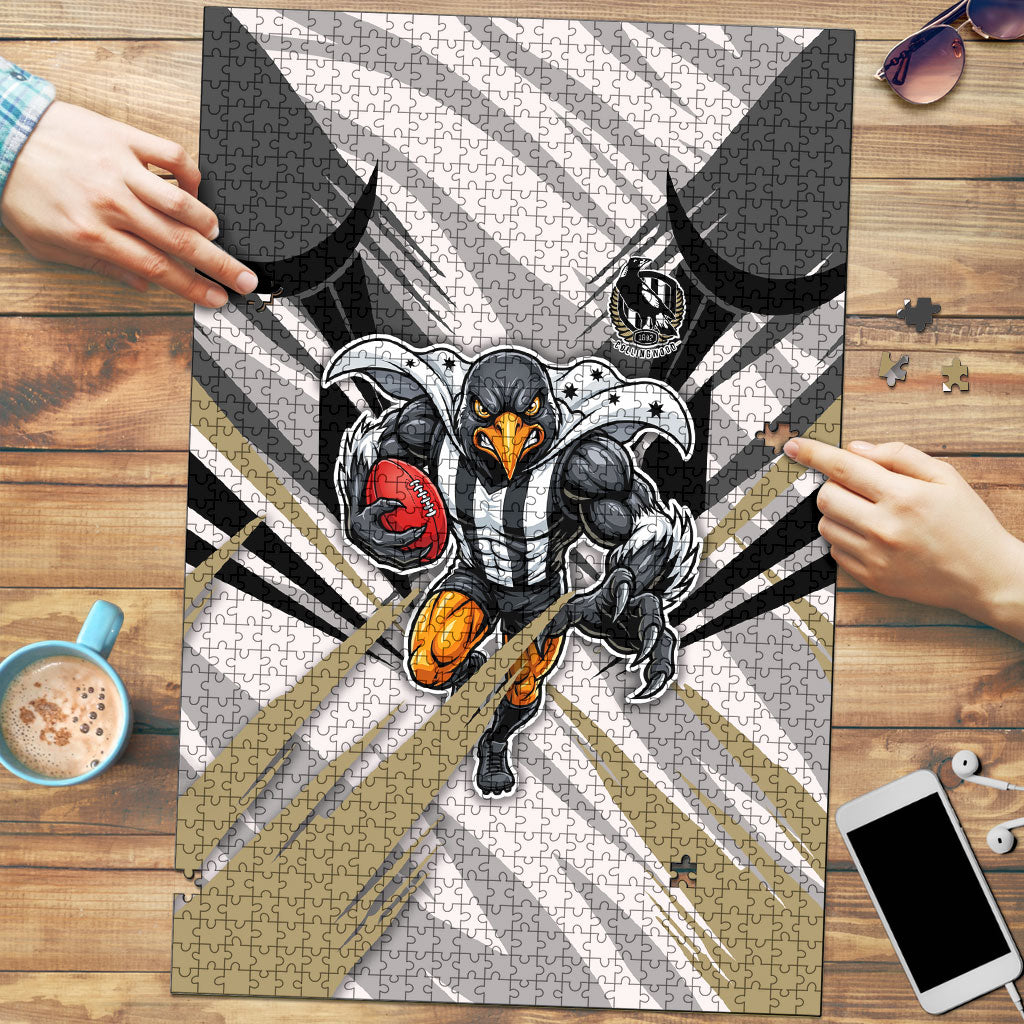 Collingwood Magpies Australian Football Puzzle Powerful Muscle Mascot - Bold Team Colors