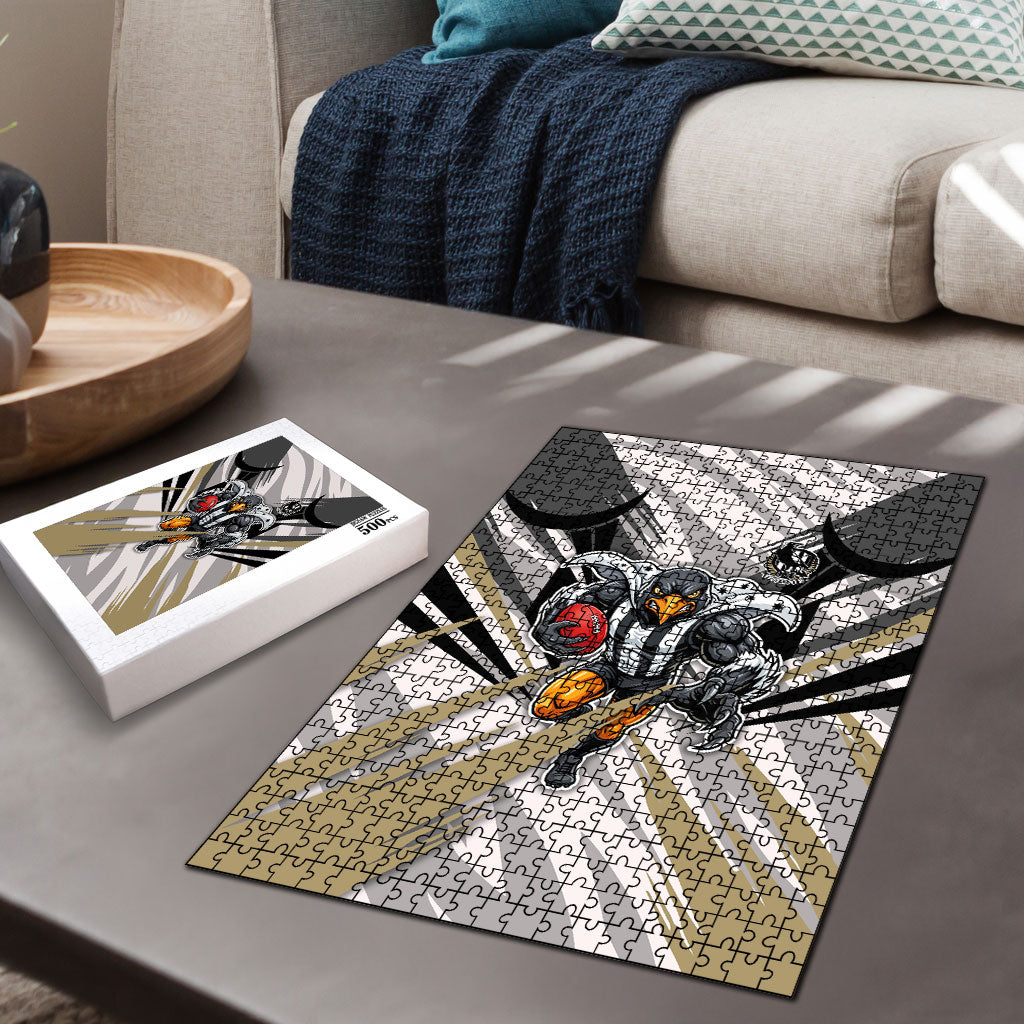 Collingwood Magpies Australian Football Puzzle Powerful Muscle Mascot - Bold Team Colors