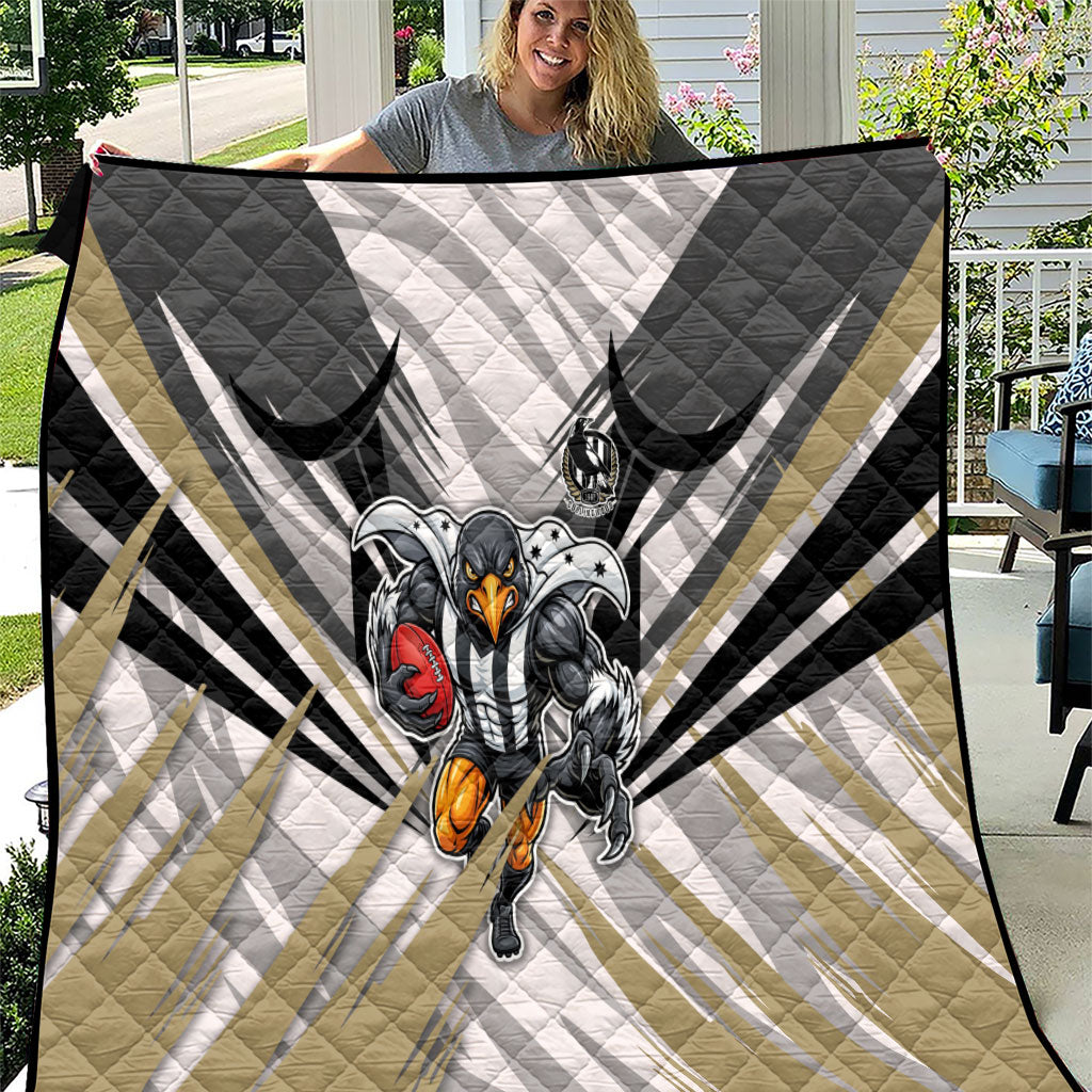 Collingwood Magpies Australian Football Quilt Powerful Muscle Mascot - Bold Team Colors