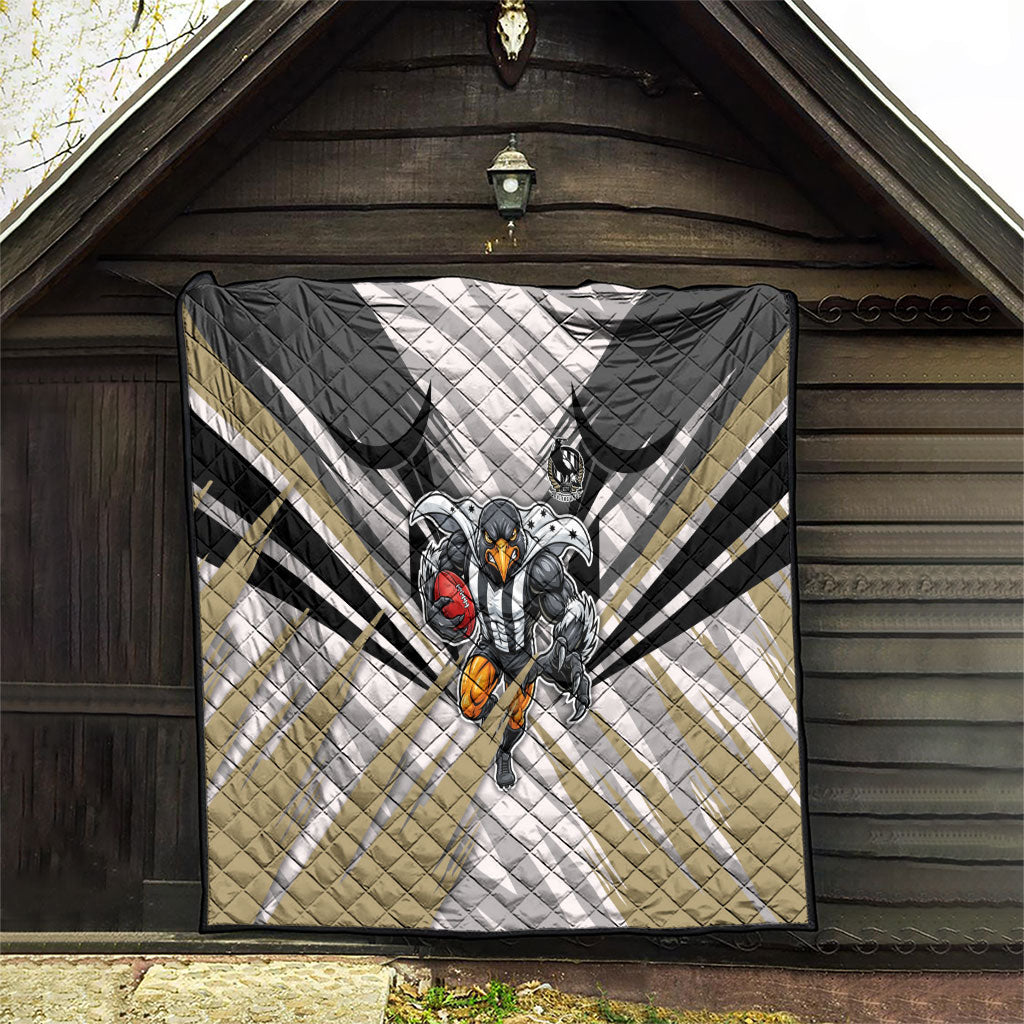Collingwood Magpies Australian Football Quilt Powerful Muscle Mascot - Bold Team Colors