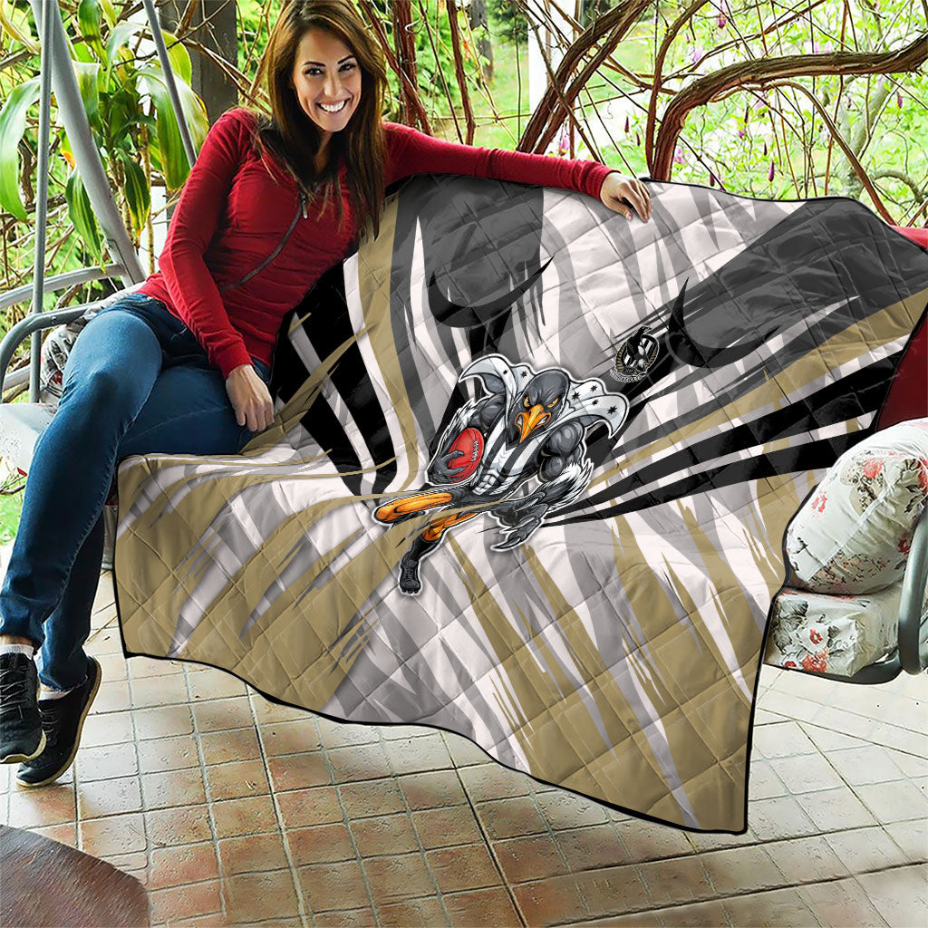 Collingwood Magpies Australian Football Quilt Powerful Muscle Mascot - Bold Team Colors
