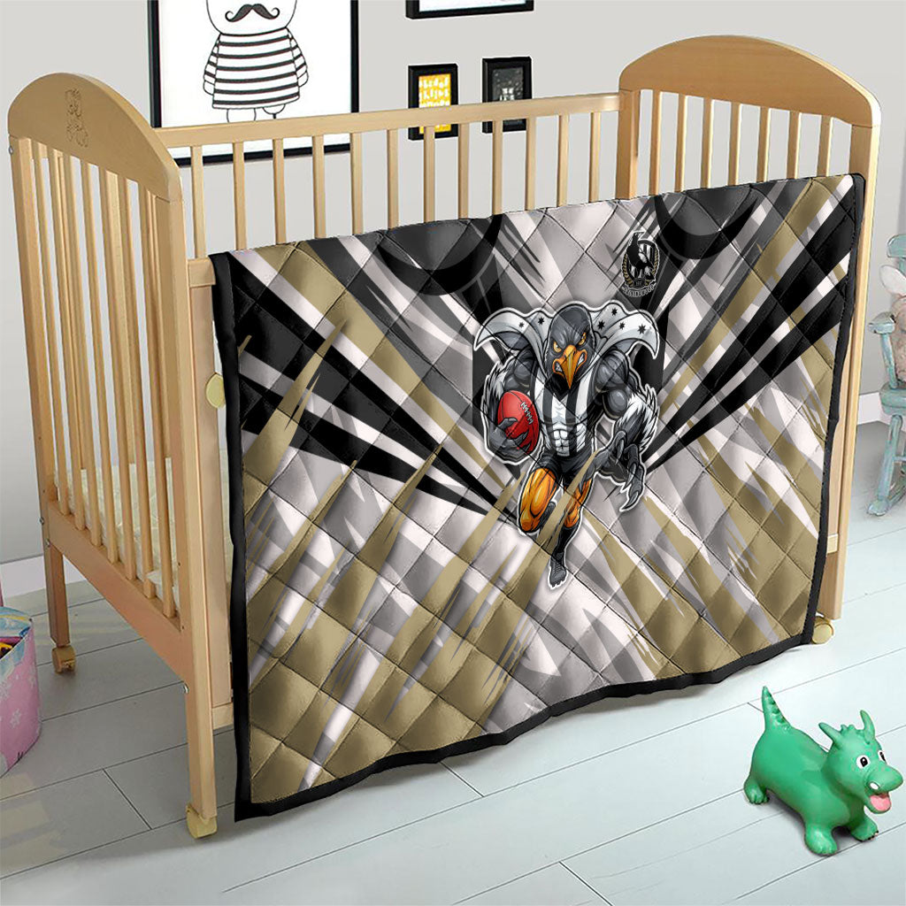 Collingwood Magpies Australian Football Quilt Powerful Muscle Mascot - Bold Team Colors