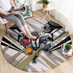 Collingwood Magpies Australian Football Round Carpet Powerful Muscle Mascot - Bold Team Colors