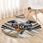 Collingwood Magpies Australian Football Round Carpet Powerful Muscle Mascot - Bold Team Colors
