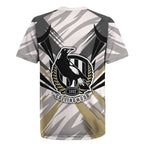 Collingwood Magpies Australian Football Rugby Jersey Powerful Muscle Mascot - Bold Team Colors