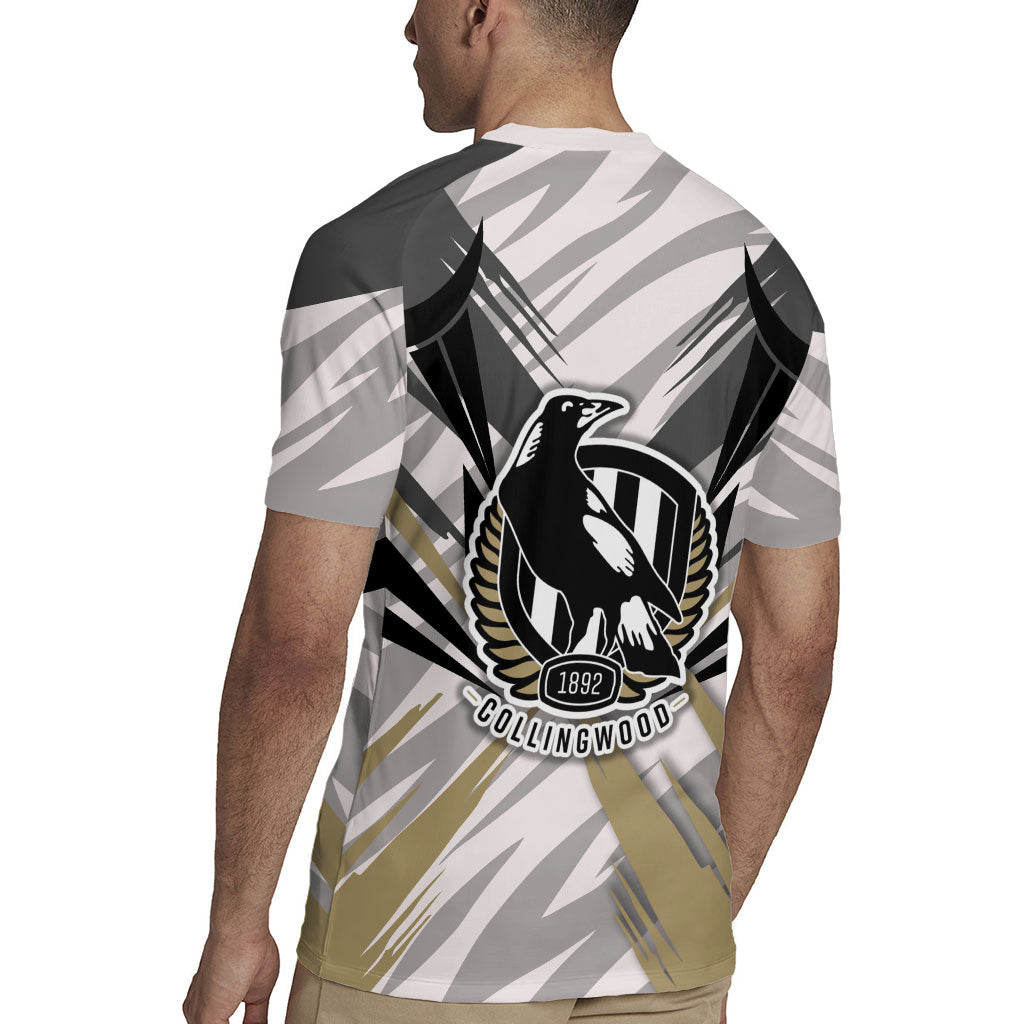 Collingwood Magpies Australian Football Rugby Jersey Powerful Muscle Mascot - Bold Team Colors