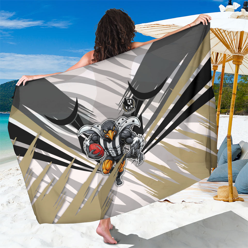 Collingwood Magpies Australian Football Sarong Powerful Muscle Mascot - Bold Team Colors