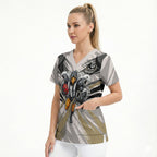 Collingwood Magpies Australian Football Scrub Top Powerful Muscle Mascot - Bold Team Colors