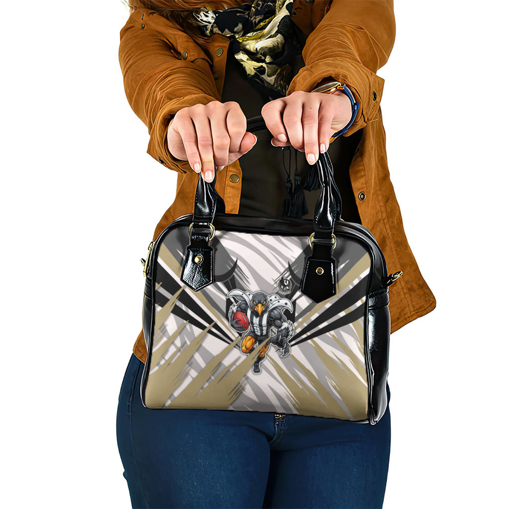 Collingwood Magpies Australian Football Shoulder Handbag Powerful Muscle Mascot - Bold Team Colors