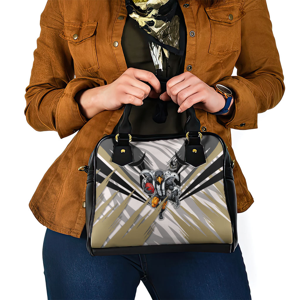 Collingwood Magpies Australian Football Shoulder Handbag Powerful Muscle Mascot - Bold Team Colors