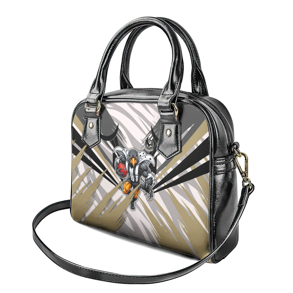 Collingwood Magpies Australian Football Shoulder Handbag Powerful Muscle Mascot - Bold Team Colors