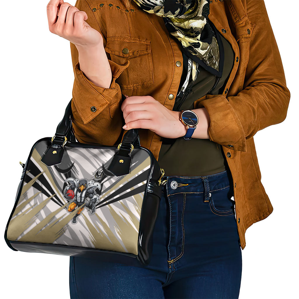 Collingwood Magpies Australian Football Shoulder Handbag Powerful Muscle Mascot - Bold Team Colors