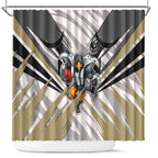 Collingwood Magpies Australian Football Shower Curtain Powerful Muscle Mascot - Bold Team Colors