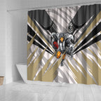 Collingwood Magpies Australian Football Shower Curtain Powerful Muscle Mascot - Bold Team Colors