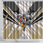 Collingwood Magpies Australian Football Shower Curtain Powerful Muscle Mascot - Bold Team Colors