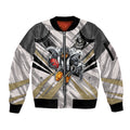 Collingwood Magpies Australian Football Sleeve Zip Bomber Jacket Powerful Muscle Mascot - Bold Team Colors