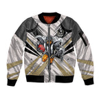 Collingwood Magpies Australian Football Sleeve Zip Bomber Jacket Powerful Muscle Mascot - Bold Team Colors