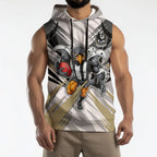Collingwood Magpies Australian Football Sleeveless Hoodie Powerful Muscle Mascot - Bold Team Colors
