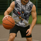 Collingwood Magpies Australian Football Sleeveless Hoodie Powerful Muscle Mascot - Bold Team Colors