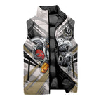 Collingwood Magpies Australian Football Sleeveless Puffer Jacket Powerful Muscle Mascot - Bold Team Colors
