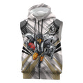 Collingwood Magpies Australian Football Sleeveless Zip Hoodie Powerful Muscle Mascot - Bold Team Colors