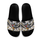 Collingwood Magpies Australian Football Slide Sandals Powerful Muscle Mascot - Bold Team Colors