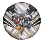 Collingwood Magpies Australian Football Spare Tire Cover Powerful Muscle Mascot - Bold Team Colors