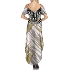 Collingwood Magpies Australian Football Summer Maxi Dress Powerful Muscle Mascot - Bold Team Colors