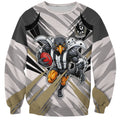 Collingwood Magpies Australian Football Sweatshirt Powerful Muscle Mascot - Bold Team Colors