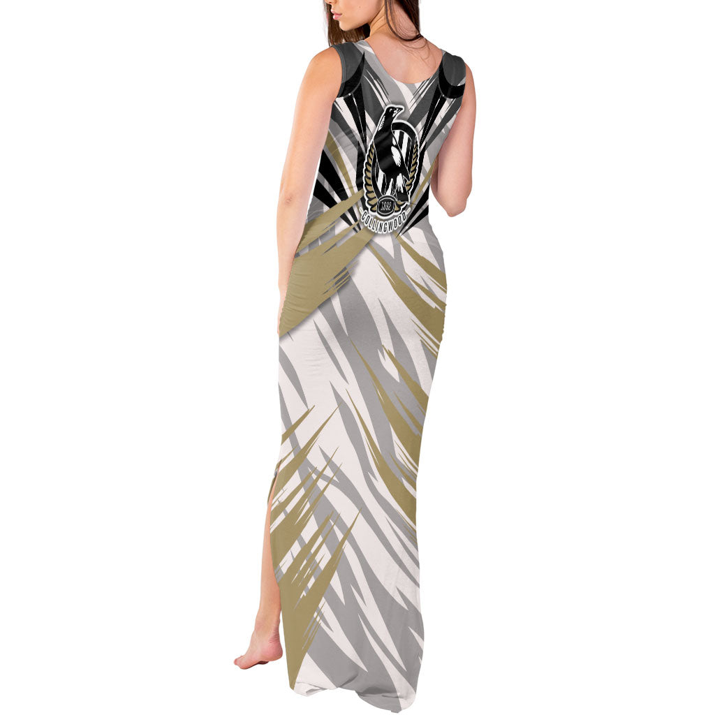 Collingwood Magpies Australian Football Tank Maxi Dress Powerful Muscle Mascot - Bold Team Colors