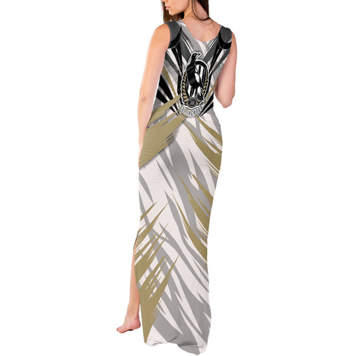 Collingwood Magpies Australian Football Tank Maxi Dress Powerful Muscle Mascot - Bold Team Colors
