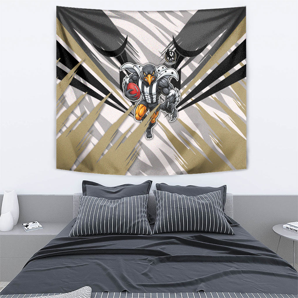 Collingwood Magpies Australian Football Tapestry Powerful Muscle Mascot - Bold Team Colors
