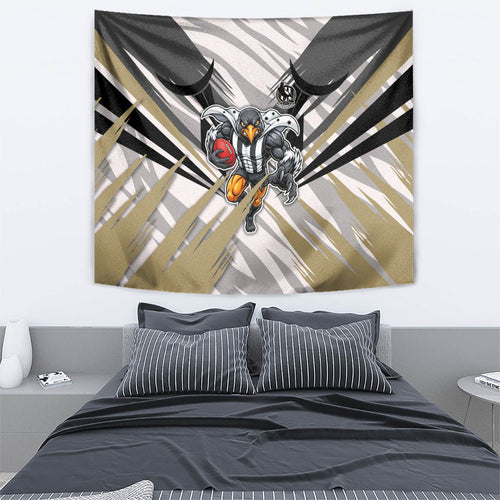 Collingwood Magpies Australian Football Tapestry Powerful Muscle Mascot - Bold Team Colors
