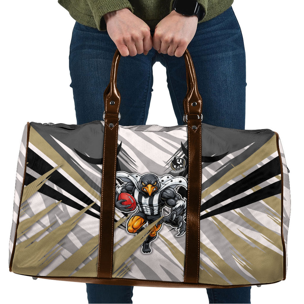 Collingwood Magpies Australian Football Travel Bag Powerful Muscle Mascot - Bold Team Colors