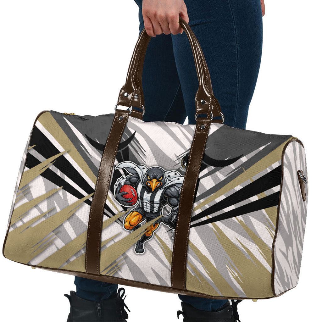 Collingwood Magpies Australian Football Travel Bag Powerful Muscle Mascot - Bold Team Colors