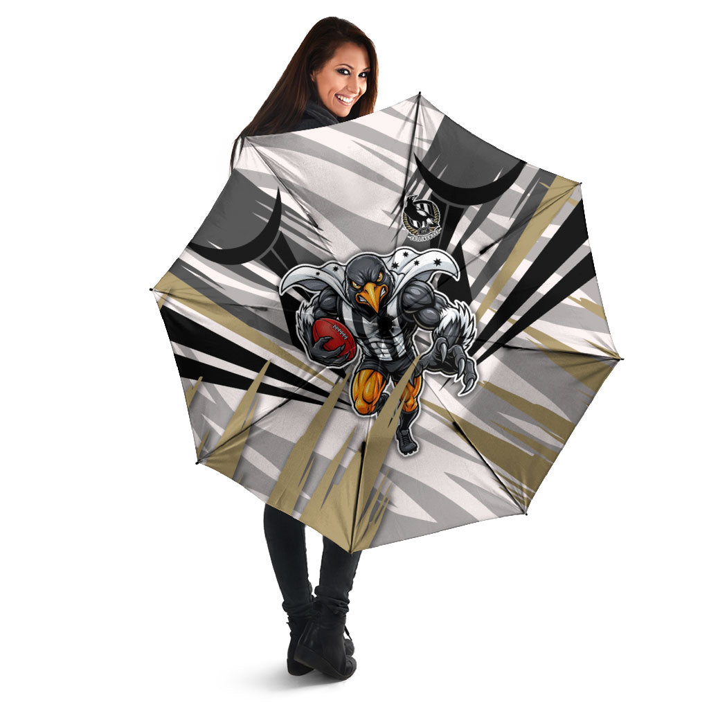 Collingwood Magpies Australian Football Umbrella Powerful Muscle Mascot - Bold Team Colors