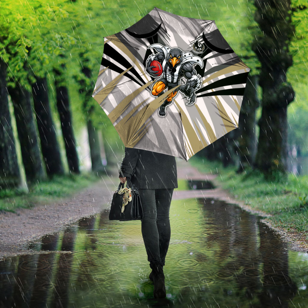 Collingwood Magpies Australian Football Umbrella Powerful Muscle Mascot - Bold Team Colors