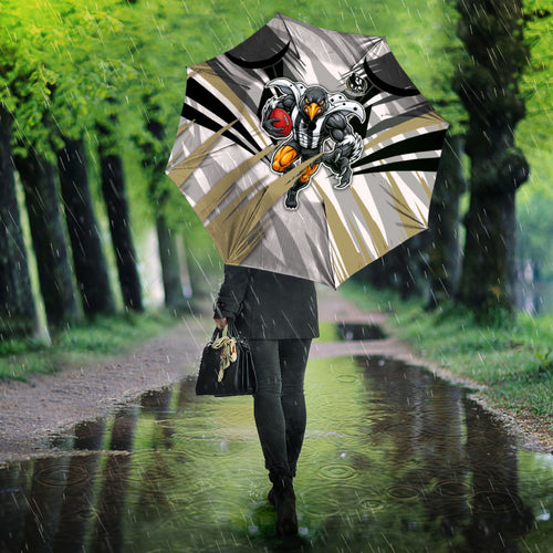 Collingwood Magpies Australian Football Umbrella Powerful Muscle Mascot - Bold Team Colors