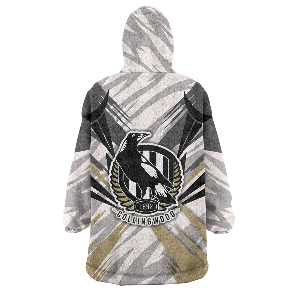 Collingwood Magpies Australian Football Wearable Blanket Hoodie Powerful Muscle Mascot - Bold Team Colors