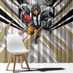 Collingwood Magpies Australian Football Window Curtain Powerful Muscle Mascot - Bold Team Colors