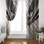 Collingwood Magpies Australian Football Window Curtain Powerful Muscle Mascot - Bold Team Colors