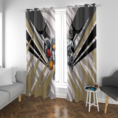 Collingwood Magpies Australian Football Window Curtain Powerful Muscle Mascot - Bold Team Colors