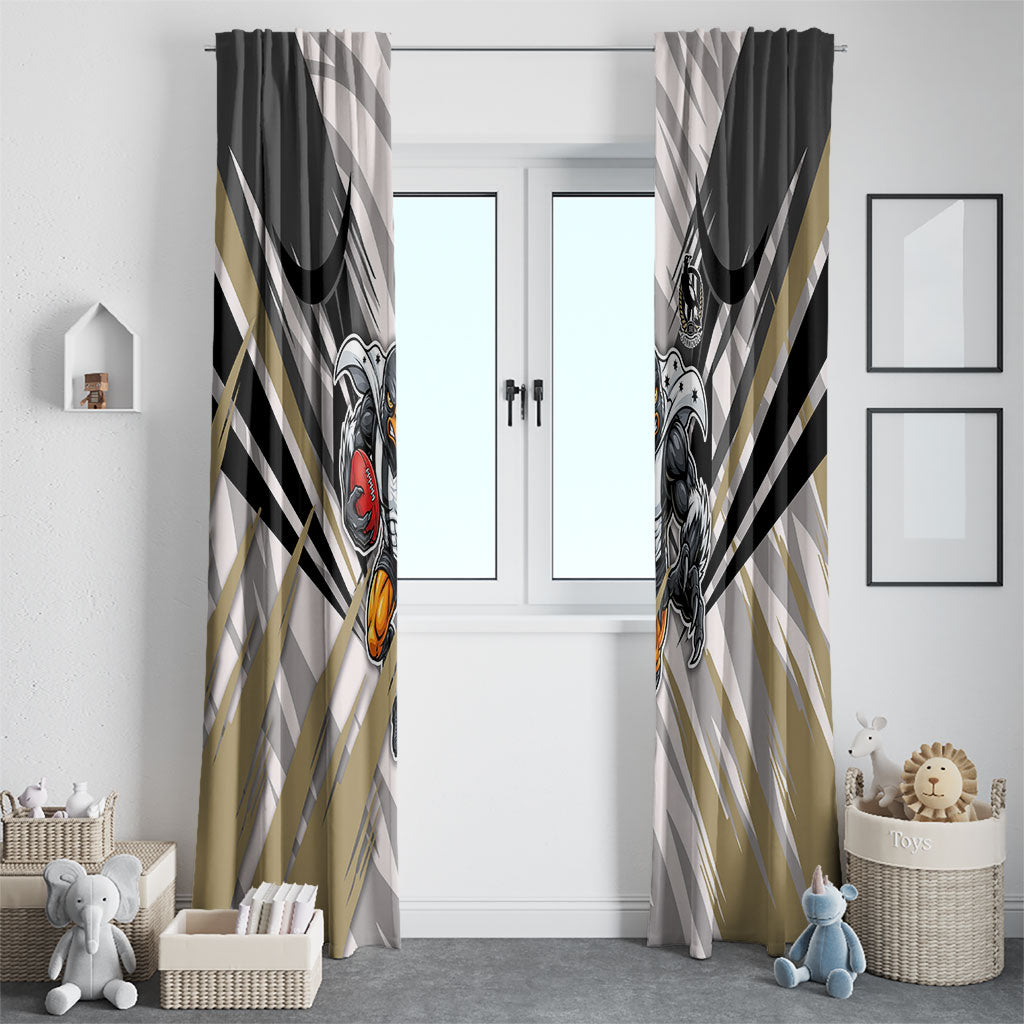 Collingwood Magpies Australian Football Window Curtain Powerful Muscle Mascot - Bold Team Colors