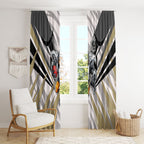 Collingwood Magpies Australian Football Window Curtain Powerful Muscle Mascot - Bold Team Colors