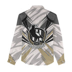Collingwood Magpies Australian Football Women Casual Shirt Powerful Muscle Mascot - Bold Team Colors