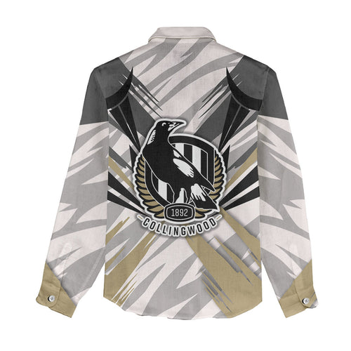 Collingwood Magpies Australian Football Women Casual Shirt Powerful Muscle Mascot - Bold Team Colors